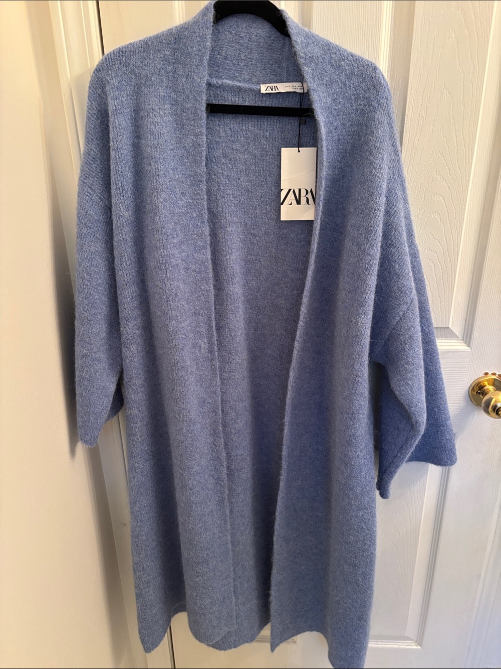 Zara Sky Blue Open-Front Cozy Cardigan